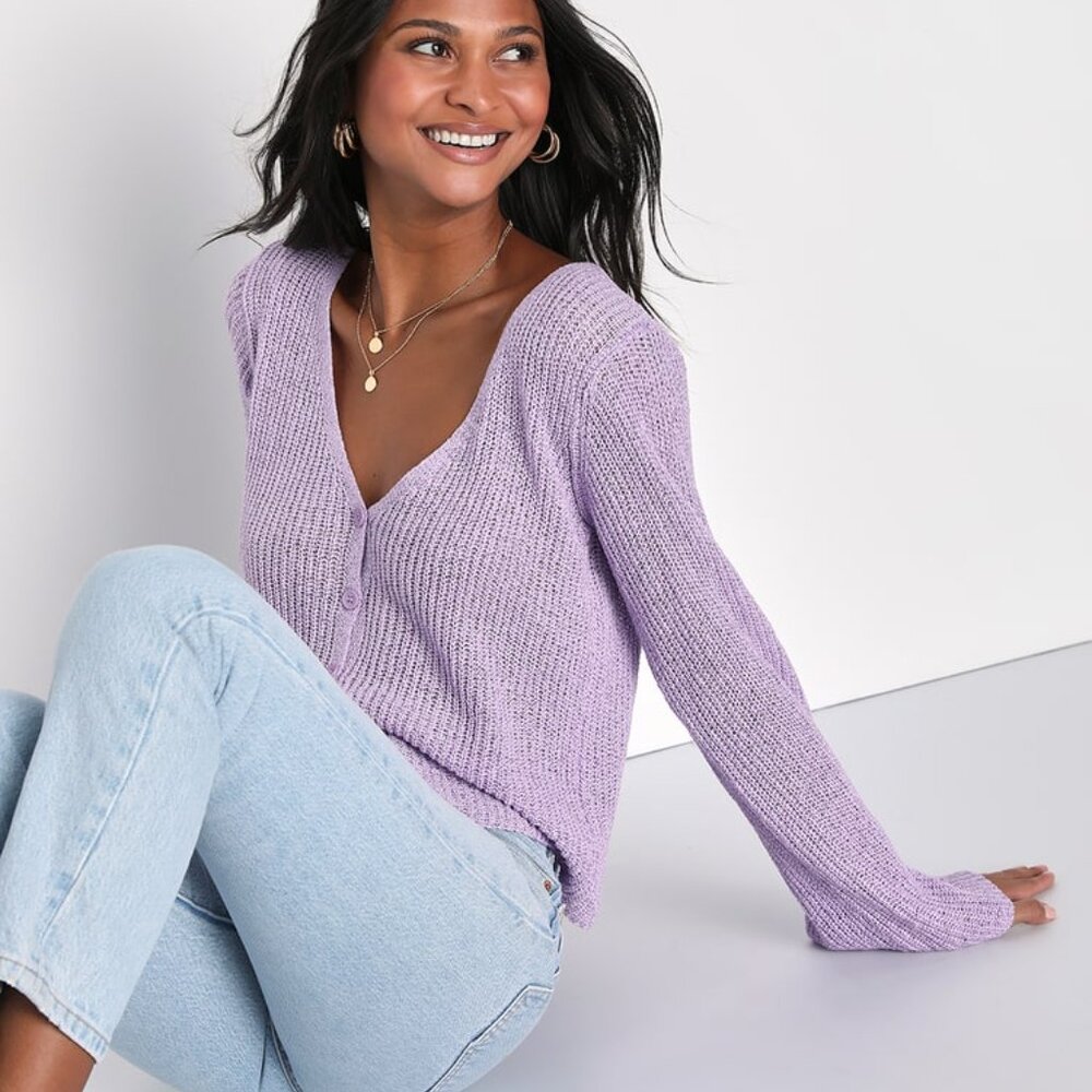 Lulu's Lavendar Button Up Cardigan - NWOT